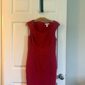 White House Black Market Red Sheath Midi Dress